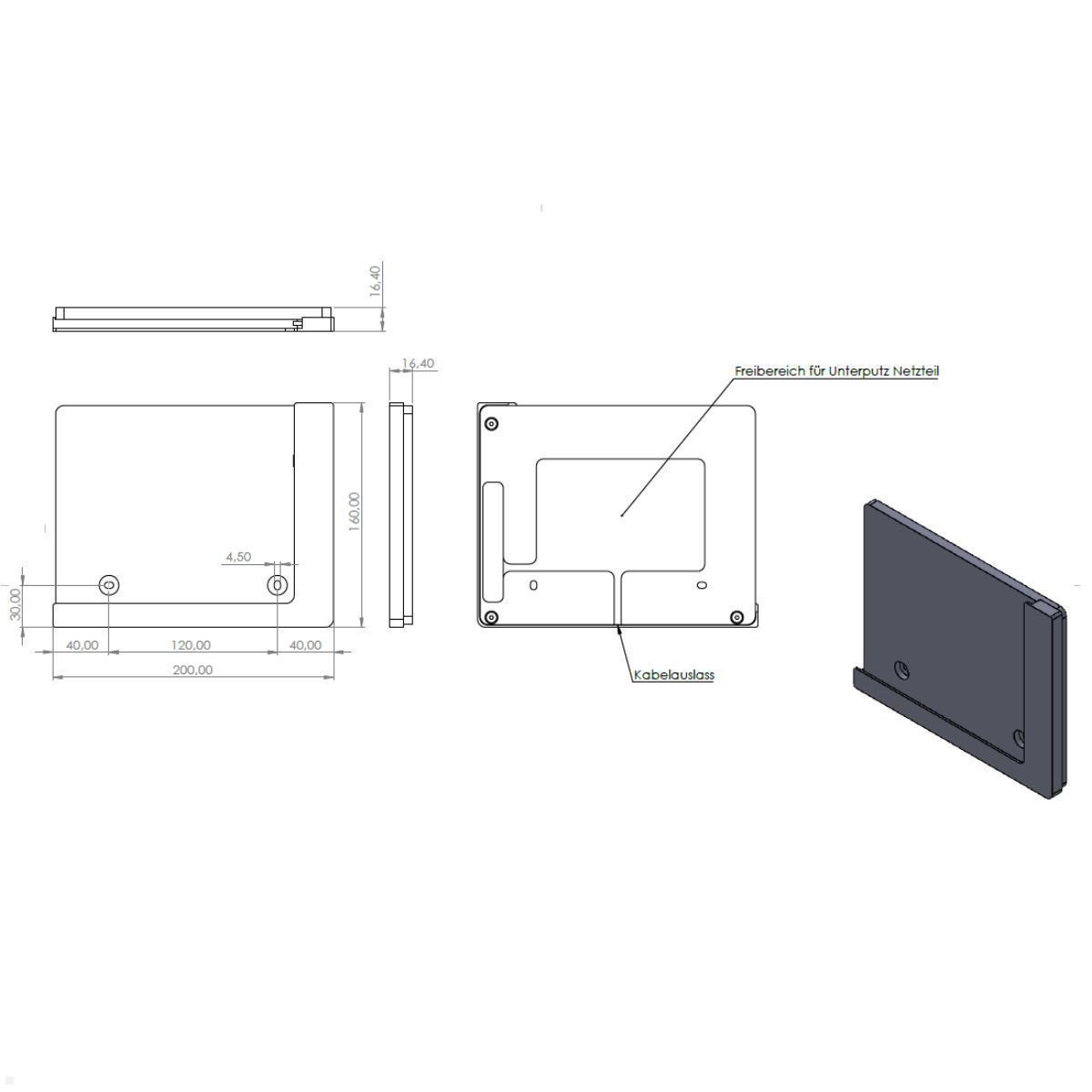 TabLines TWP036W Wandhalterung für Apple iPad Air 13.0 (M2), Skizze 2 TabLines TWP036W Wandhalterung für Apple iPad Air 13.0 (M2), Skizze 2