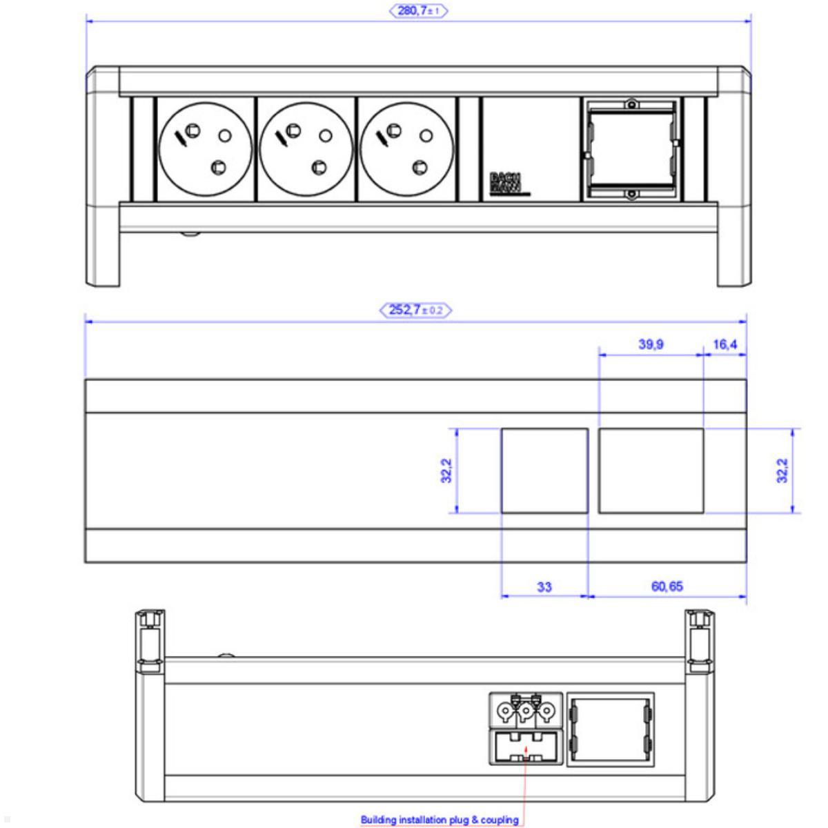 Bachmann DESK 3x UTE 1x CM GST18 (902.004), Maße