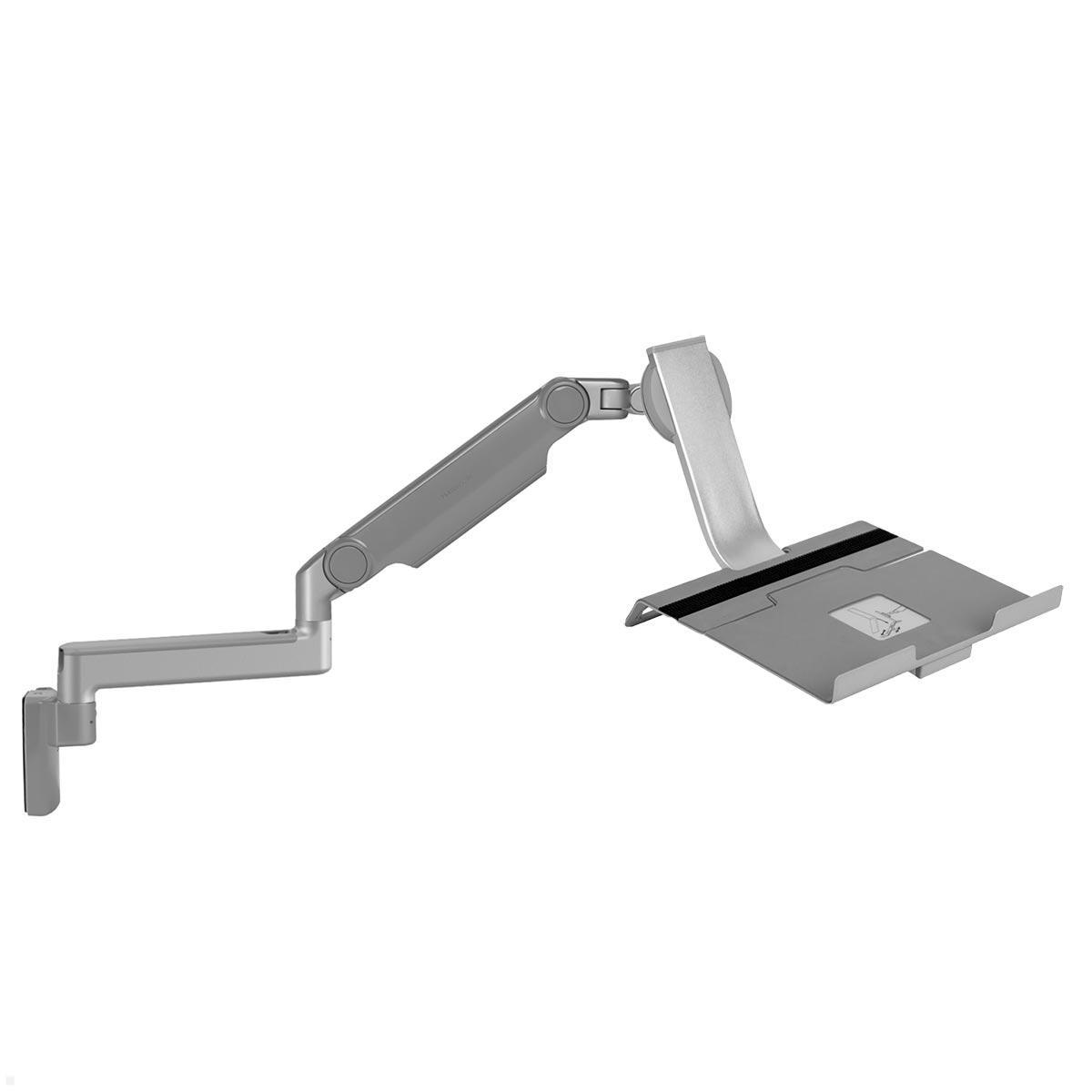 Humanscale M2.1 Laptop Wandhalterung mit Schwenkarm gerade, silber, Ablage Humanscale M2.1 Laptop Wandhalterung mit Schwenkarm gerade, silber, Ablage