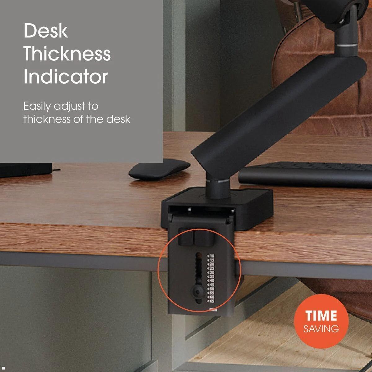 Vogels Motion MOMO 2237B Dual Monitor Tischhalterung, schwarz, VESA Doppel-Schwenkarm Tischklemme