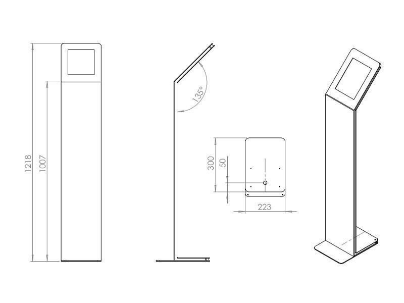 TabLines TBS038 Design Tabletständer hoch Apple iPad Pro 9.7 Zeichnung