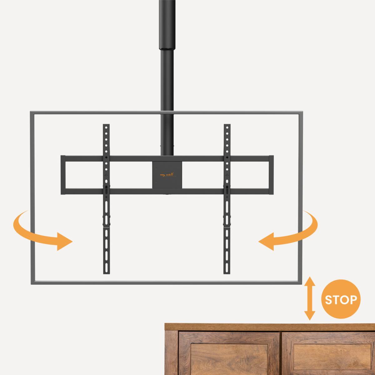 MonLines MDH016 elektrisch schwenkbare TV Deckenhalterung 50 - 100 Zoll, VESA Kompatibilität