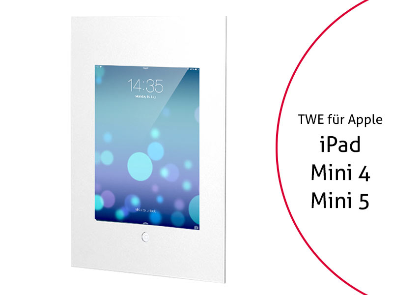 TabLines TWE018W Tablet Wandeinbau für Apple iPad Mini 4 + Mini 5, HB, weiß TabLines TWE018W Tablet Wandeinbau für Apple iPad Mini 4 + Mini 5, HB, weiß