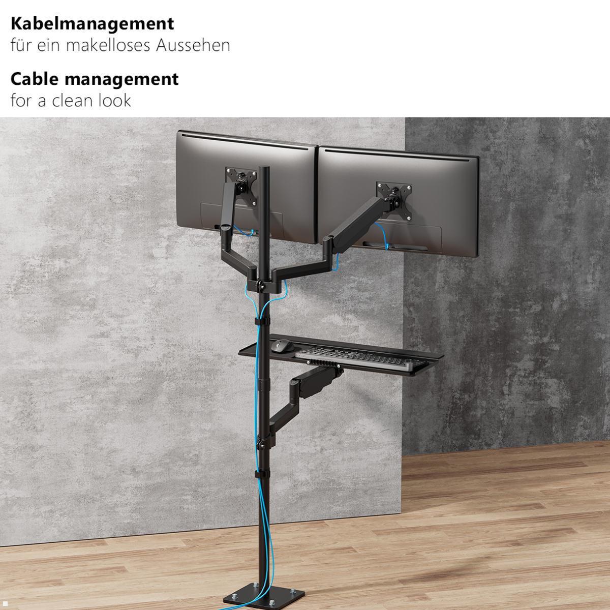 MonLines MBS020B dual Monitor Bodenstandfuß anschraubbar mit Tastaturhalterung, inkl.Kabelmanagement MonLines MBS020B dual Monitor Bodenstandfuß anschraubbar mit Tastaturhalterung, inkl.Kabelmanagement