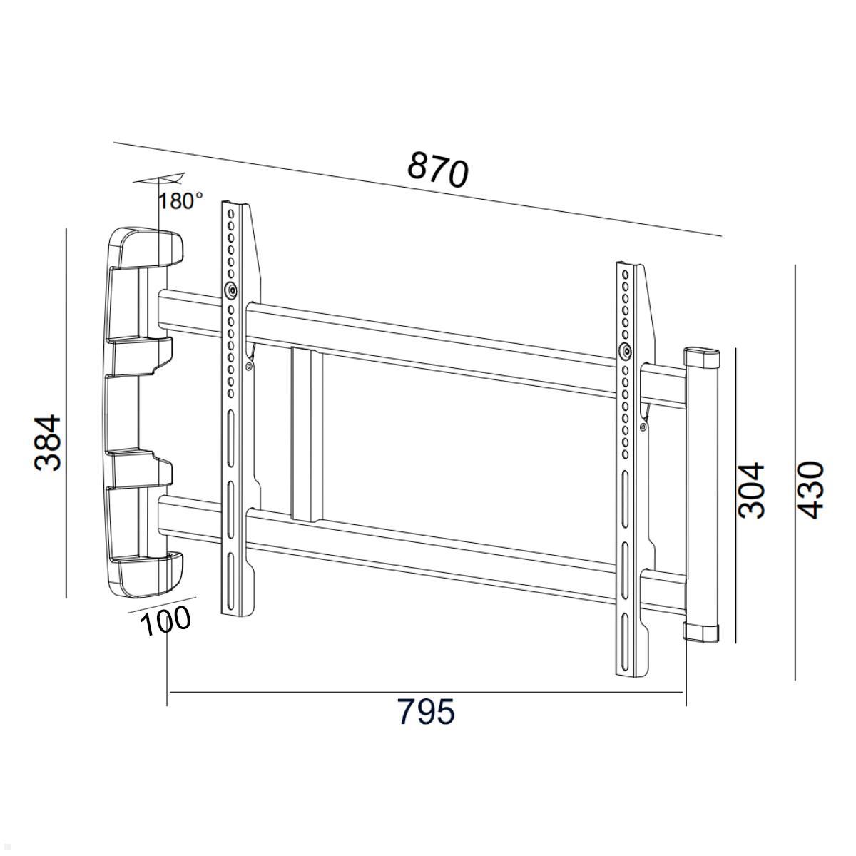 MonLines MWH035B schwenkbare TV Wandhalterung bis 70 Zoll, Maße