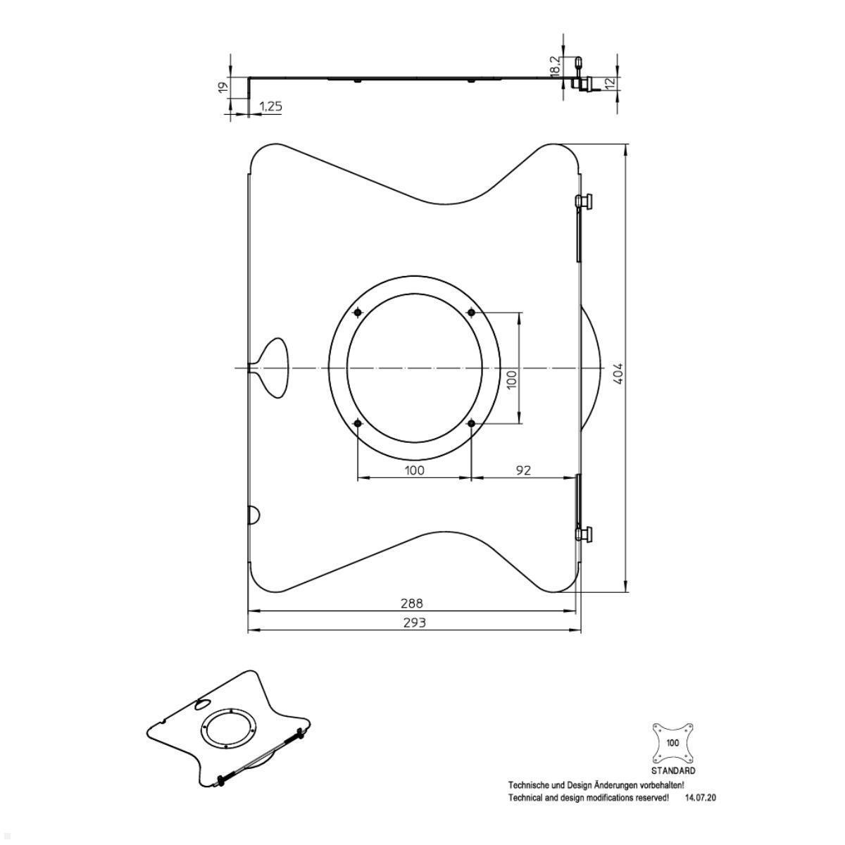 Novus Clu Duo Monitorhalter und Laptophalter, silber (990+4619+000), VESA 75/100