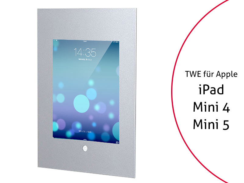 TabLines TWE018S Tablet Wandeinbau für Apple iPad Mini 4 + Mini 5, HB, silber TabLines TWE018S Tablet Wandeinbau für Apple iPad Mini 4 + Mini 5, HB, silber