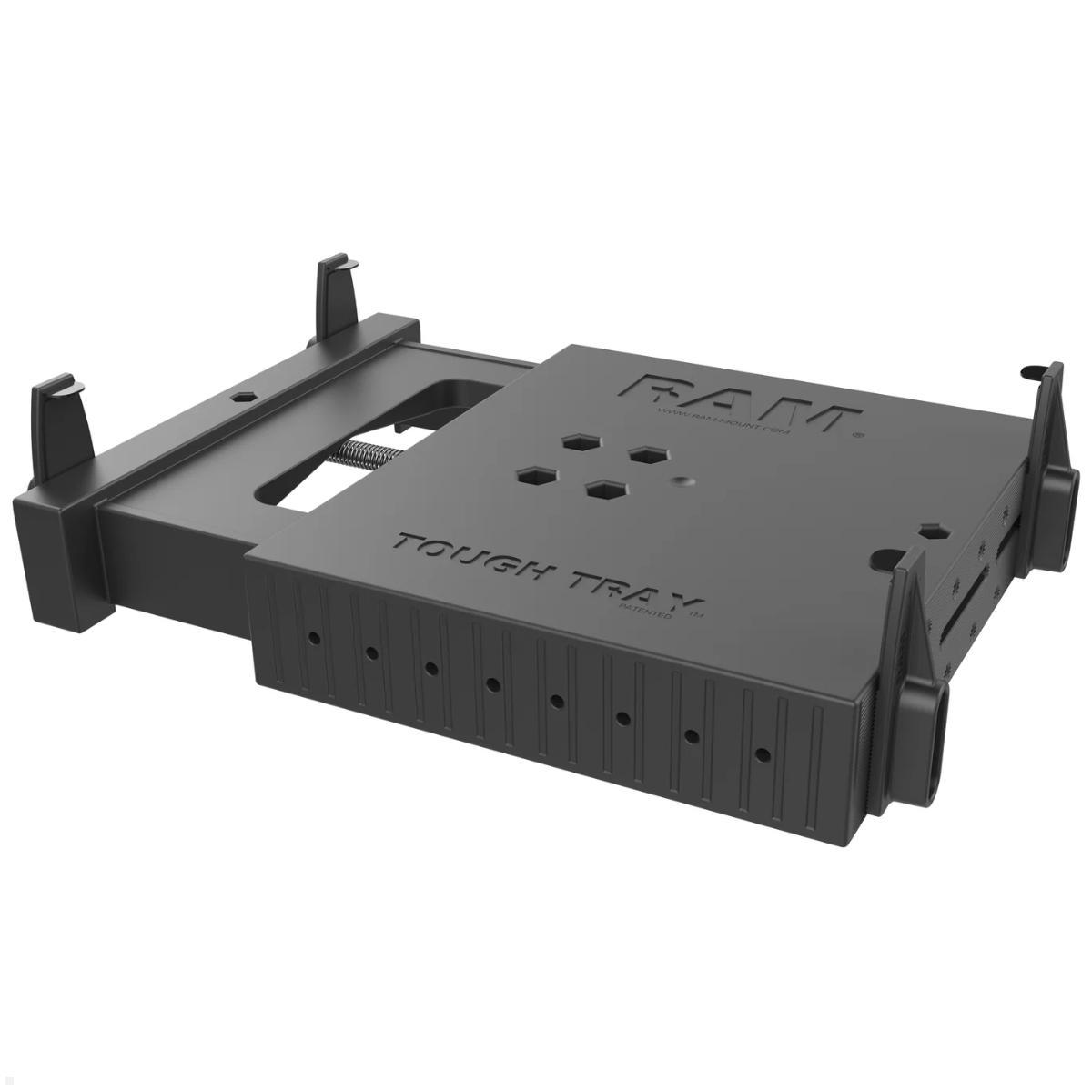 RAM Mounts Laptop-Halterung Tough-Tray mit flachen Seitenarmen Universal für 10-16 Zoll - AMPS-Lochmuster, Seitenansicht