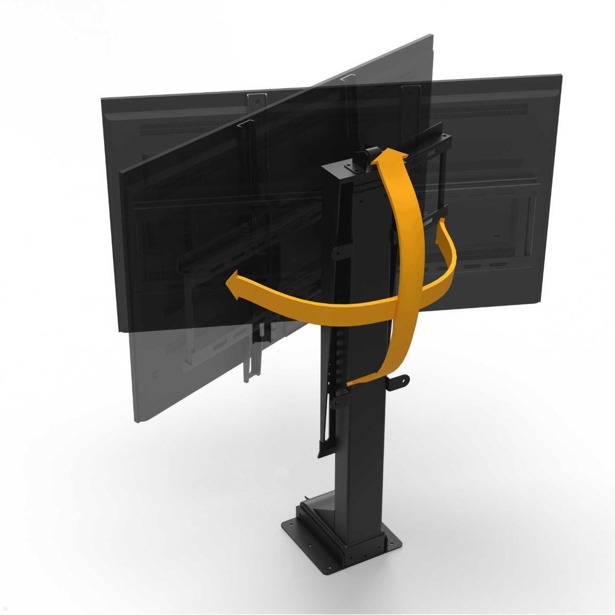 MonLines MLS039B Einbau TV Lift bis 60 kg, 620-1270 mm Hub, schwarz, TV schwenken