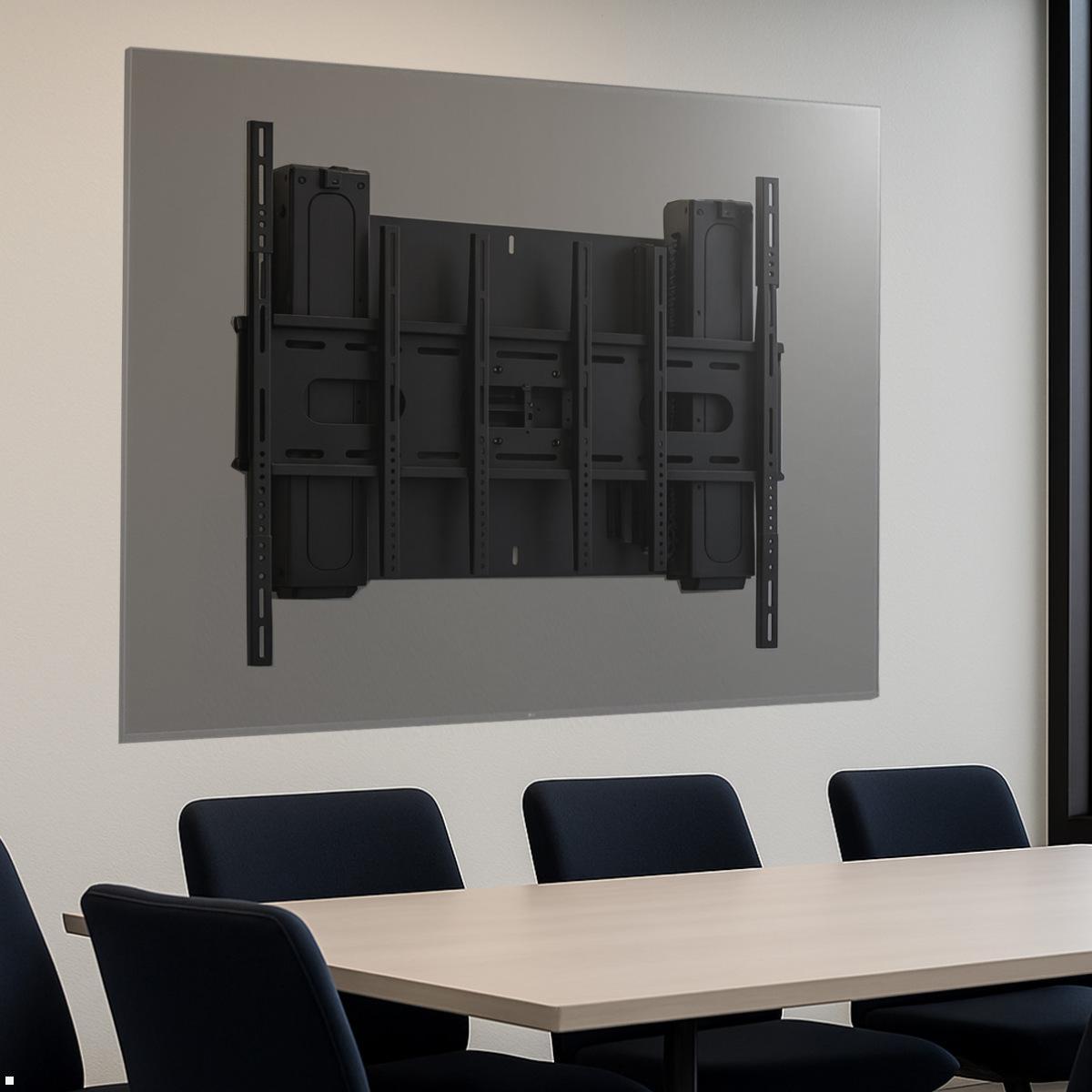 MonLines MLW675B2 TV Lift Wandhalter elektrisch, 675mm, 98 Zoll, schwarz, Anwendungsbeispiel MonLines MLW675B2 TV Lift Wandhalter elektrisch, 675mm, 98 Zoll, schwarz, Anwendungsbeispiel