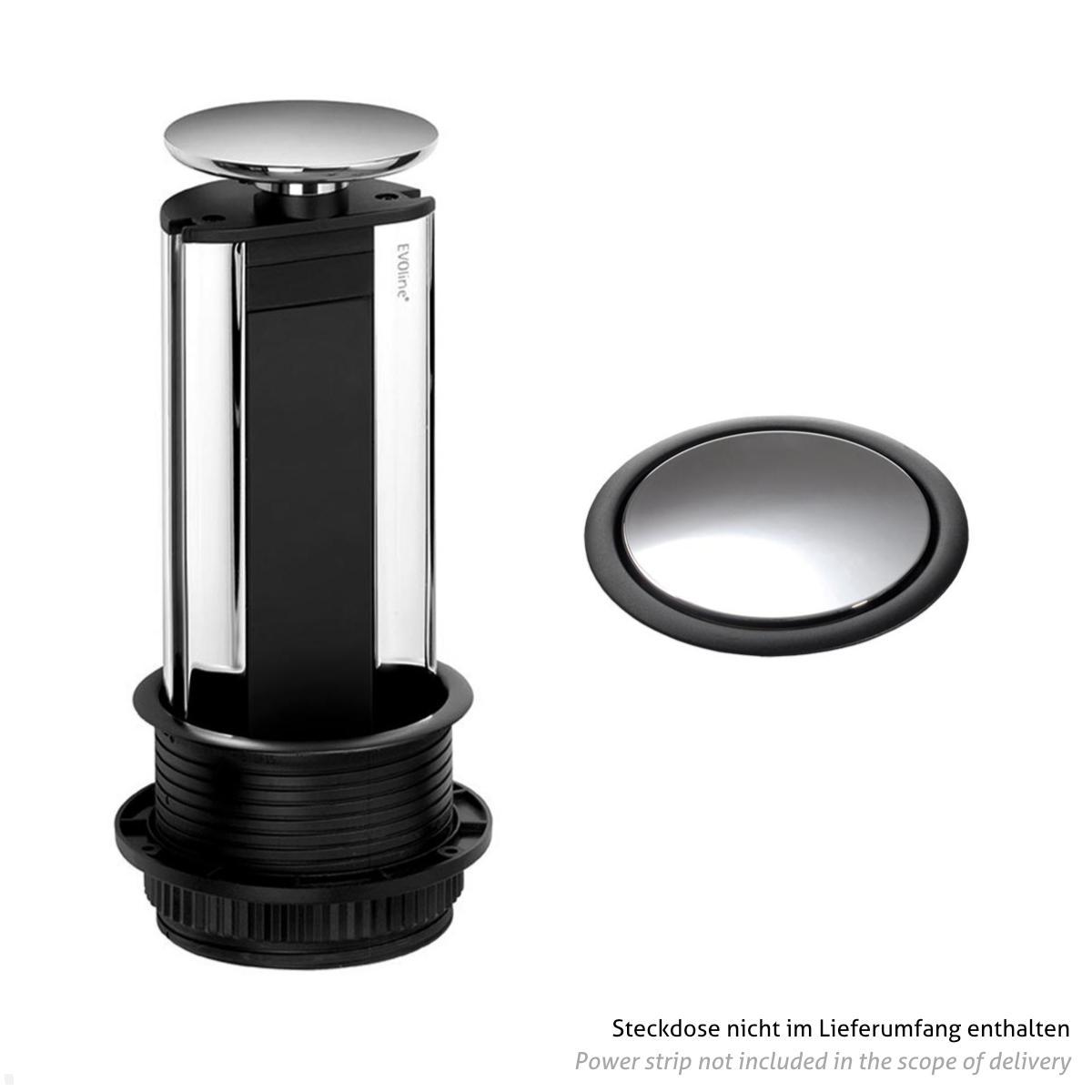 EVOline Port Zubehör Ersatz Wippdeckel für Steckdose, Edelstahloptik
