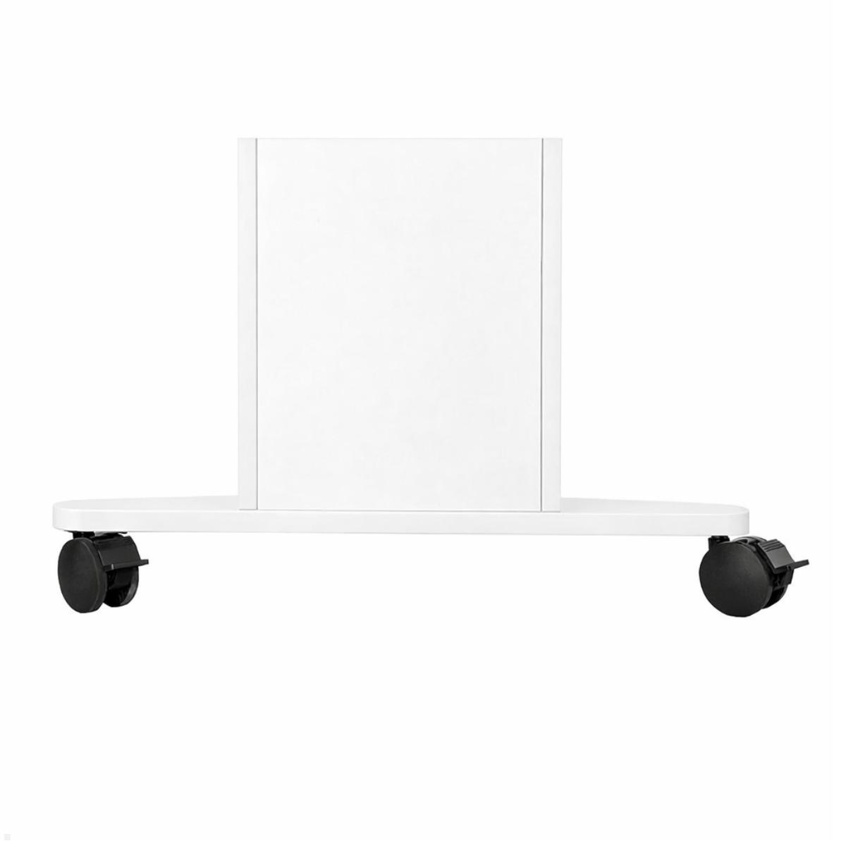 MonLines SIDEB86W mobiles Display Sideboard mit Lift bis 86 Zoll, weiß, inkl Rollen mit Bremse