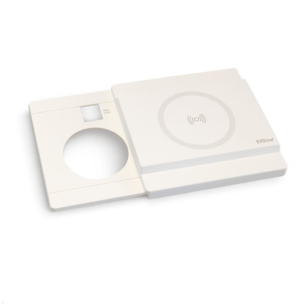 EVOline Schiebedeckel mit magnetischer Qi Ladefunktion für Circle80 USB 10W, weiß