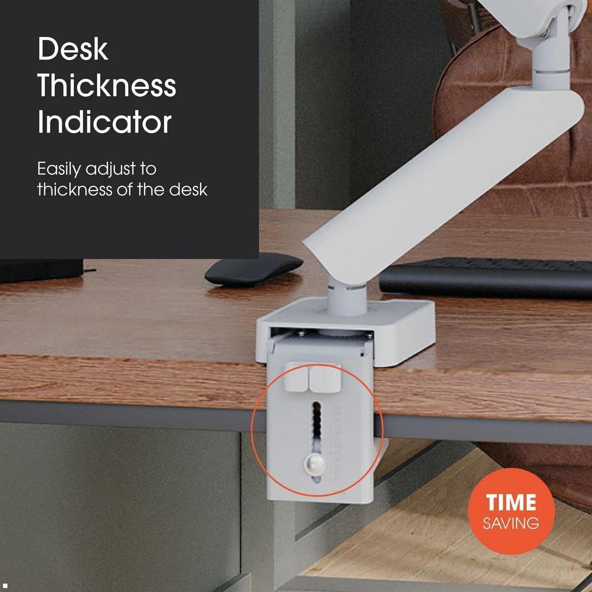 Vogels Motion MOMO 2237W Dual Monitor Tischhalterung, weiss, VESA Doppel-Schwenkarm Tischklemme weiss