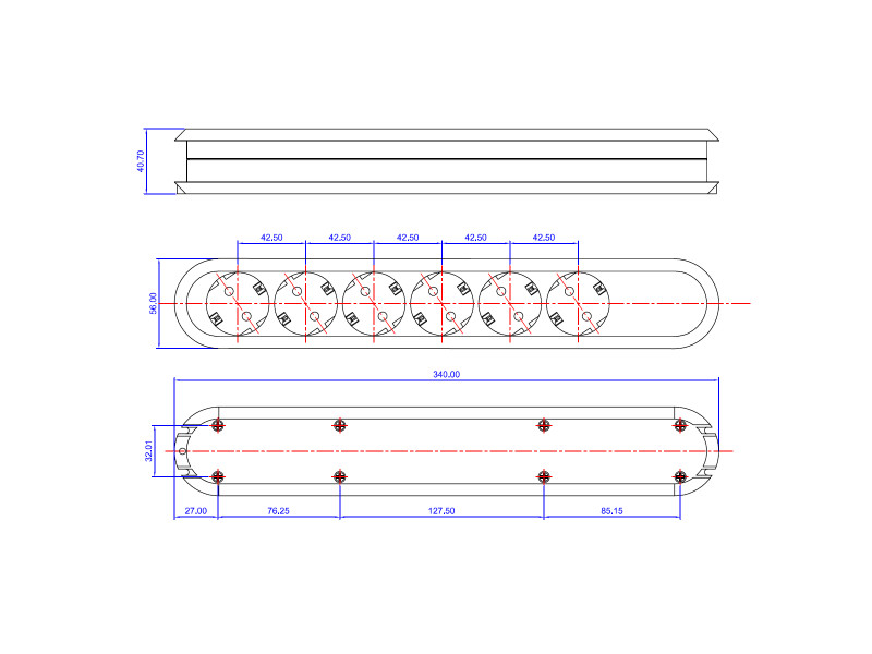 Bachmann SMART 6x Steckdosenleiste ohne Zuleitung (381.246K) Maße Bachmann SMART 6x Steckdosenleiste ohne Zuleitung (381.246K) Maße