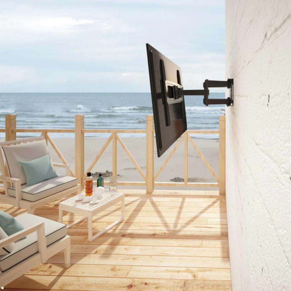 MonLines MWH037B Outdoor TV Wandhalterung 37-86 Zoll, schwenkbar, Beispiel Stand