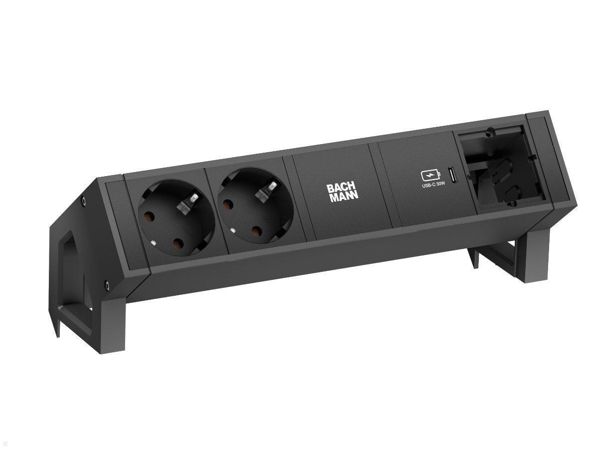 Bachmann DESK 2, 2x Steckdose, USB-C Charger 30W, CM (902.966) schwarz Bachmann DESK 2, 2x Steckdose, USB-C Charger 30W, CM (902.966) schwarz