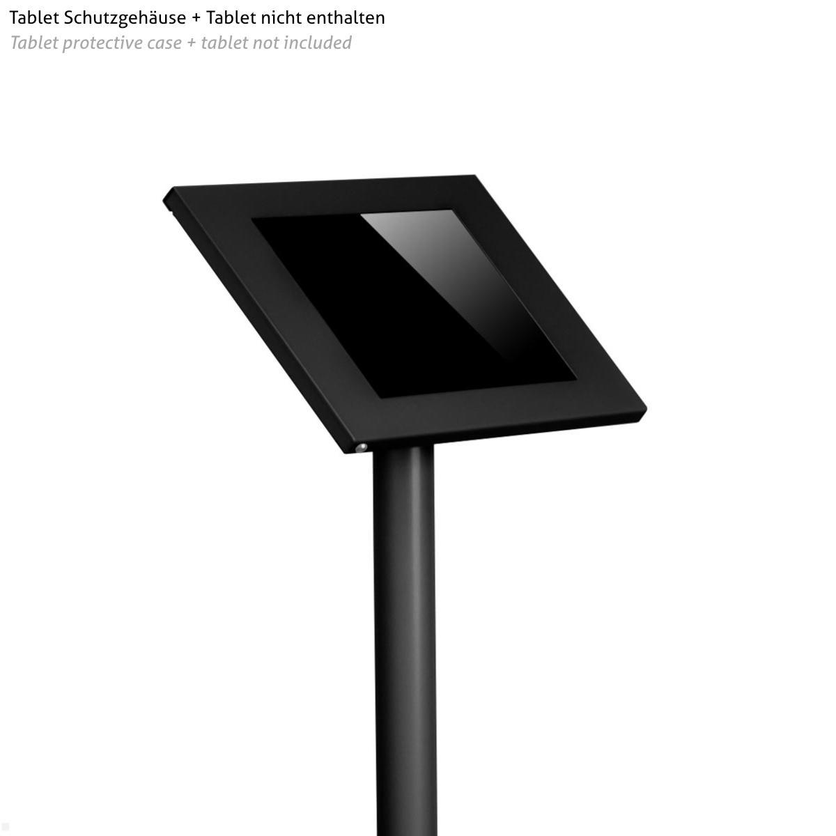 TabLines TBS003B Boden Tabletständer, schwarz mit TSG und Tablet TabLines TBS003B Boden Tabletständer, schwarz mit TSG und Tablet