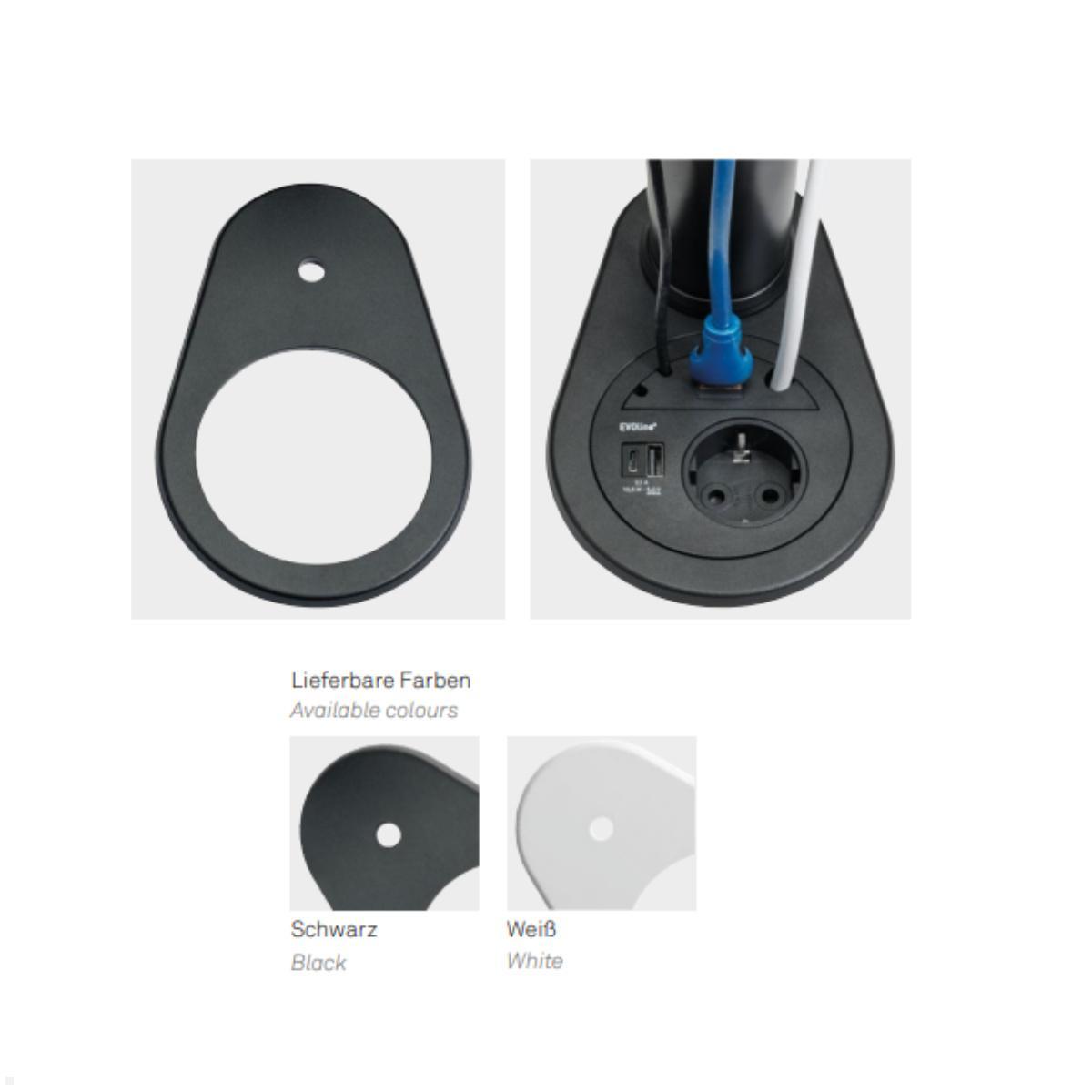 EVOline Circle80 Zubehör Monitorplatte - Verbindung einer Durchschraubbefestigung, optional in Schwarz erhältlich EVOline Circle80 Zubehör Monitorplatte - Verbindung einer Durchschraubbefestigung, optional in Schwarz erhältlich