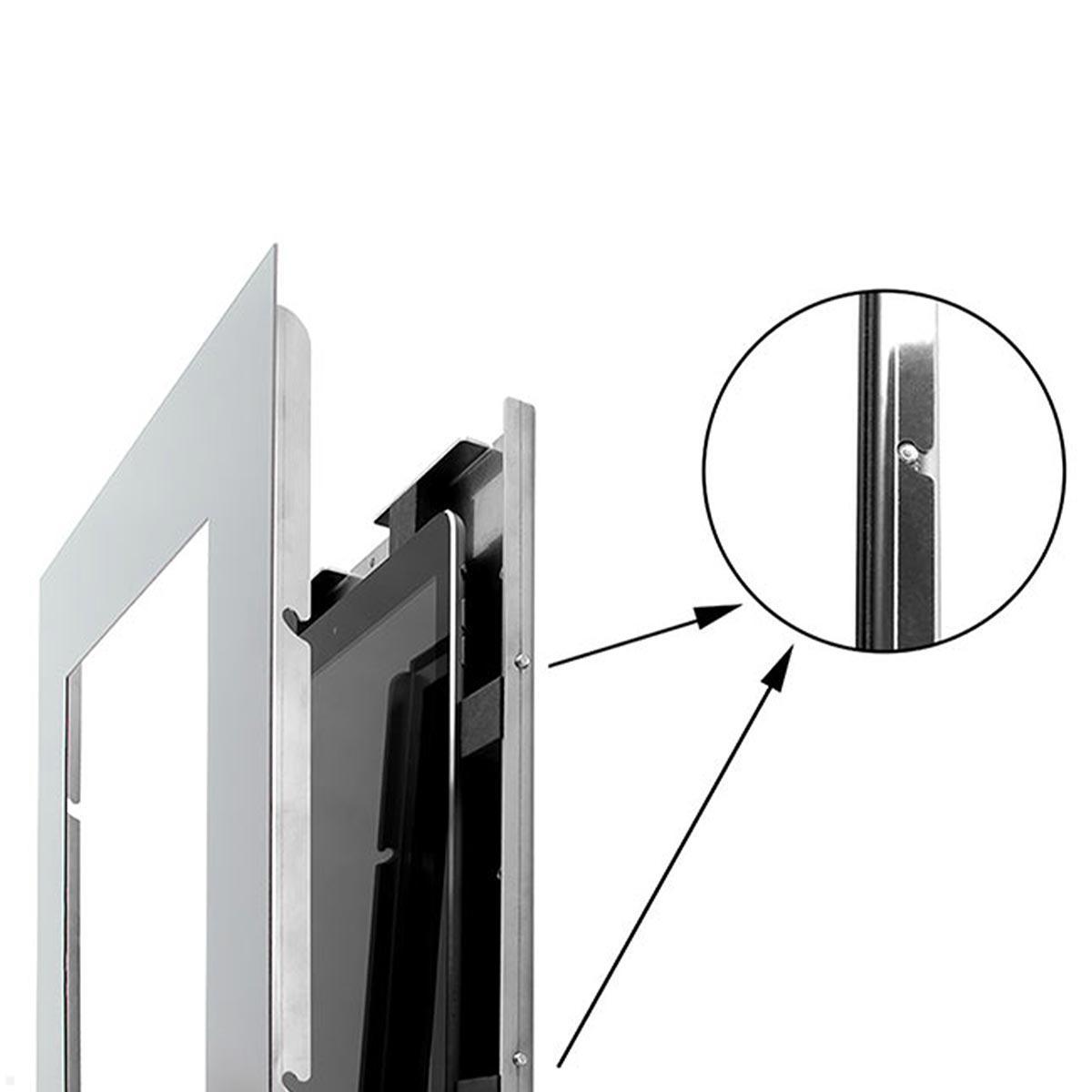 TabLines TWE100S Tablet Wandeinbau für Amazon fire HD 10 (2021), silber, Detail Montage TabLines TWE100S Tablet Wandeinbau für Amazon fire HD 10 (2021), silber, Detail Montage