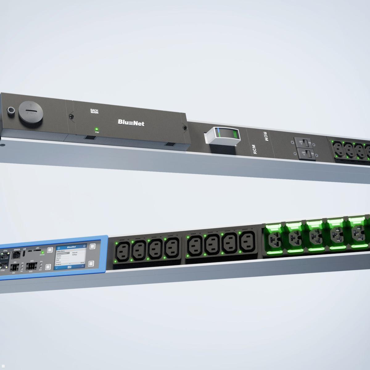 Bachmann BN PRO S Switched - 32A Rack PDU mit 24xCombo 2xMCB, 3,0m CEE 32A/3p (BM0024778), Schaltbare PDU