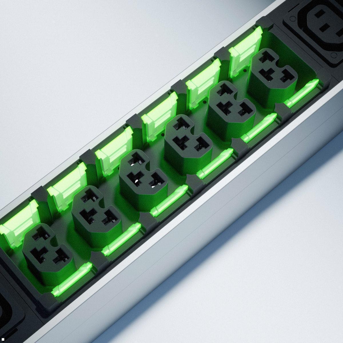 Bachmann BN PRO S Switched RCM - 32A Rack PDU mit 24xCombo 2xMCB, 3,0m CEE 32A/3p (BM0024780), Netzleiste Rack 32A