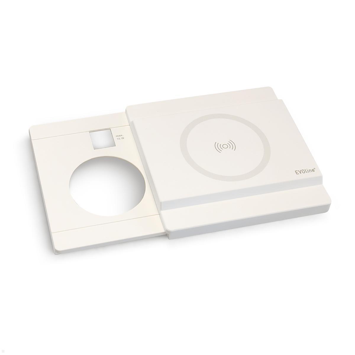EVOline Schiebedeckel mit magnetischer Qi Ladefunktion für Circle80 USB 18W, weiß