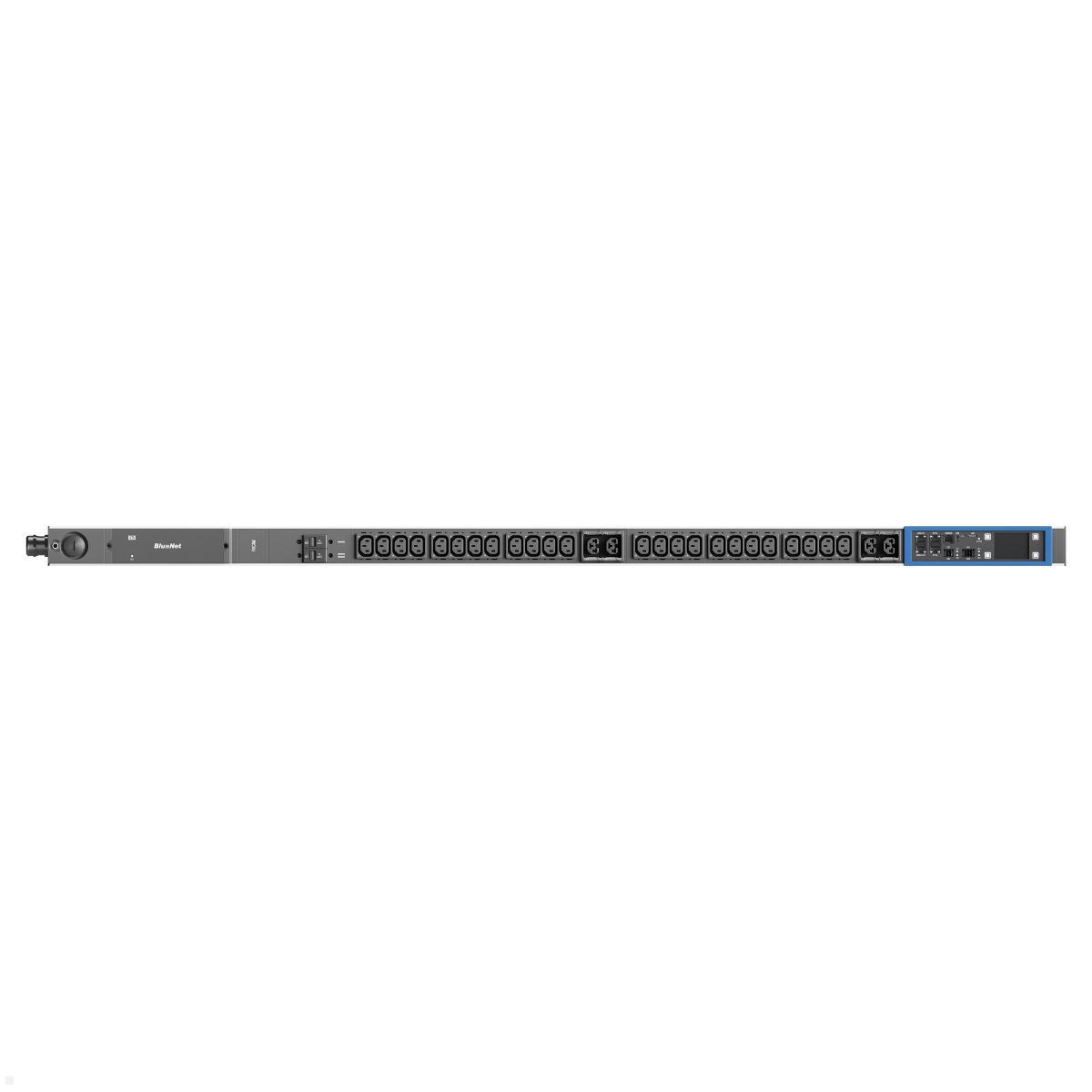 Bachmann BN PRO M+ Metered RCM – 32A Rack PDU mit 24xC13 4xCombo 2xMCB, 3,0m CEE 32A/3p (BM0024756), Stromverteiler RCM