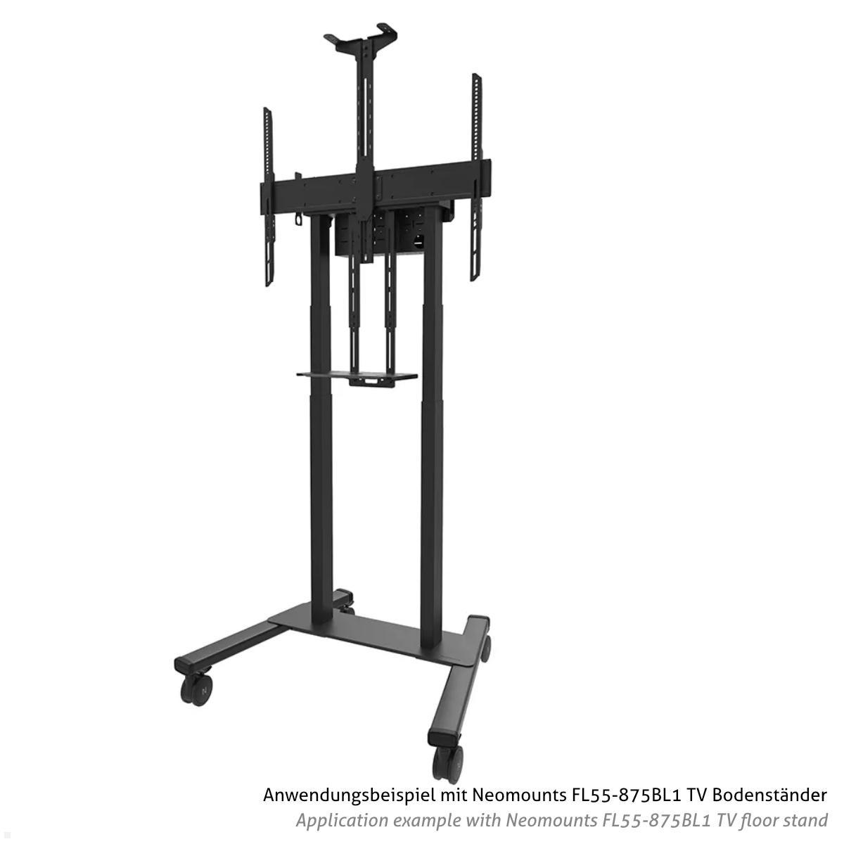 Neomounts AFL-875BL1 Videobar / Multimedia Halterung für Logitech Rally Bar Anwendungsbeispiel TV Ständer Neomounts AFL-875BL1 Videobar / Multimedia Halterung für Logitech Rally Bar Anwendungsbeispiel TV Ständer