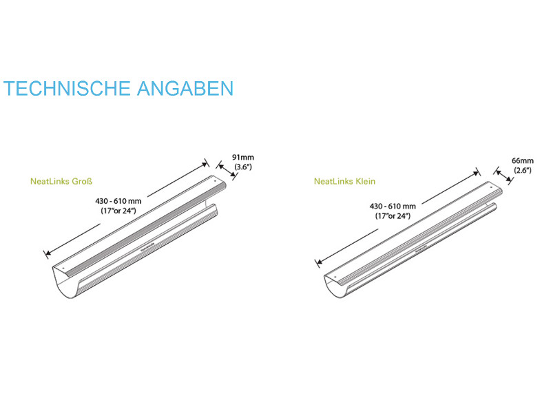 Humanscale Kabelmanagement NeatLinks Varianten Humanscale Kabelmanagement NeatLinks Varianten