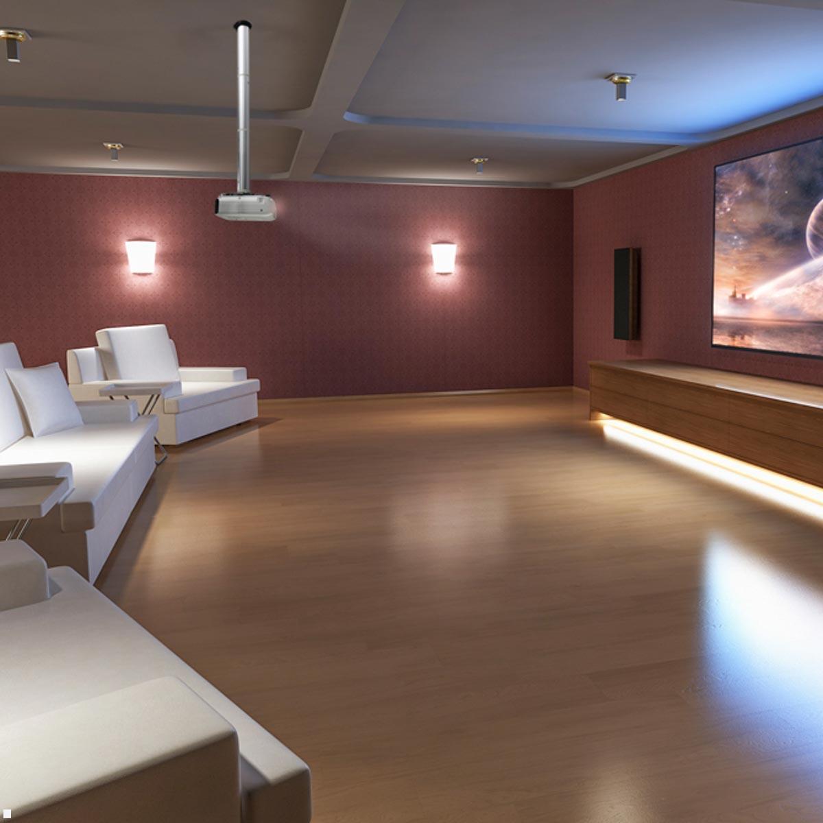 Neomounts BEAMER-C200 Projektor Deckenhalterung 80 - 980 mm Anwendungsbeispiel Heimkino Neomounts BEAMER-C200 Projektor Deckenhalterung 80 - 980 mm Anwendungsbeispiel Heimkino