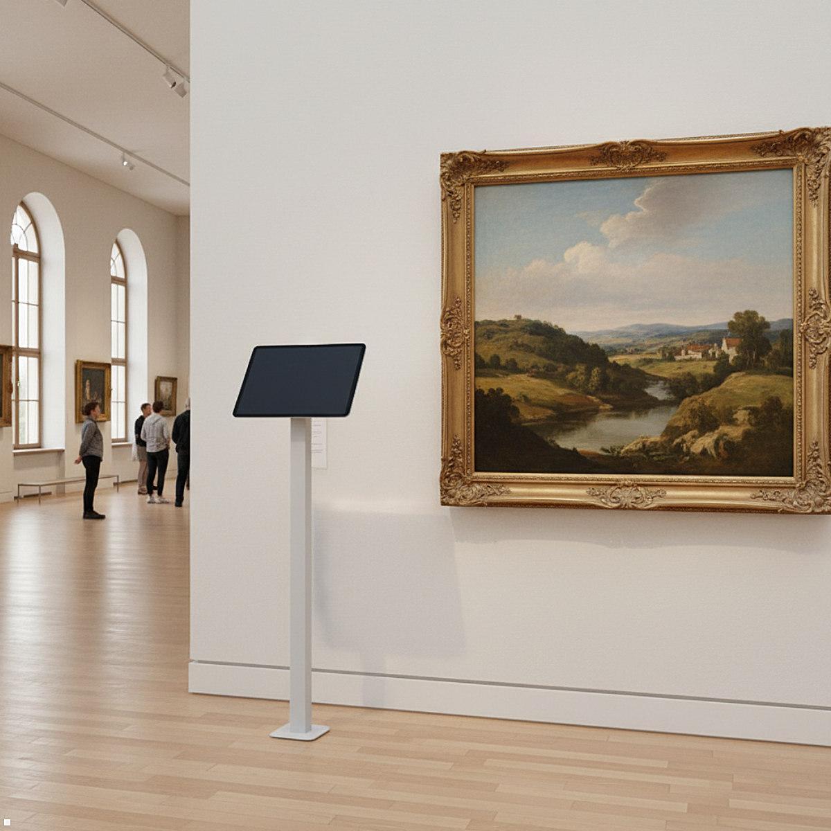 TabLines TBS012 Tablet Bodenständer anschraubbar, eckig, Tablet Halterung