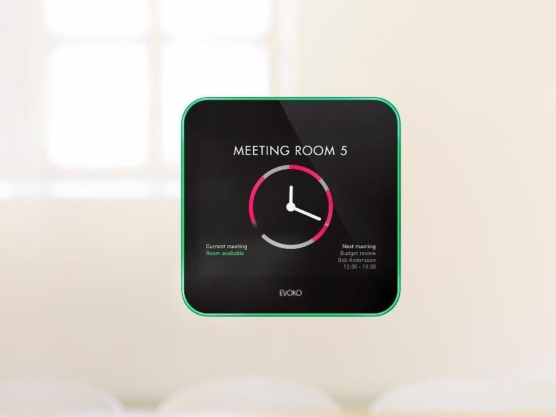 Evoko LISO Raumbuchungssystem digitales Türschild (ERM2001) Grün: Meetingraum frei