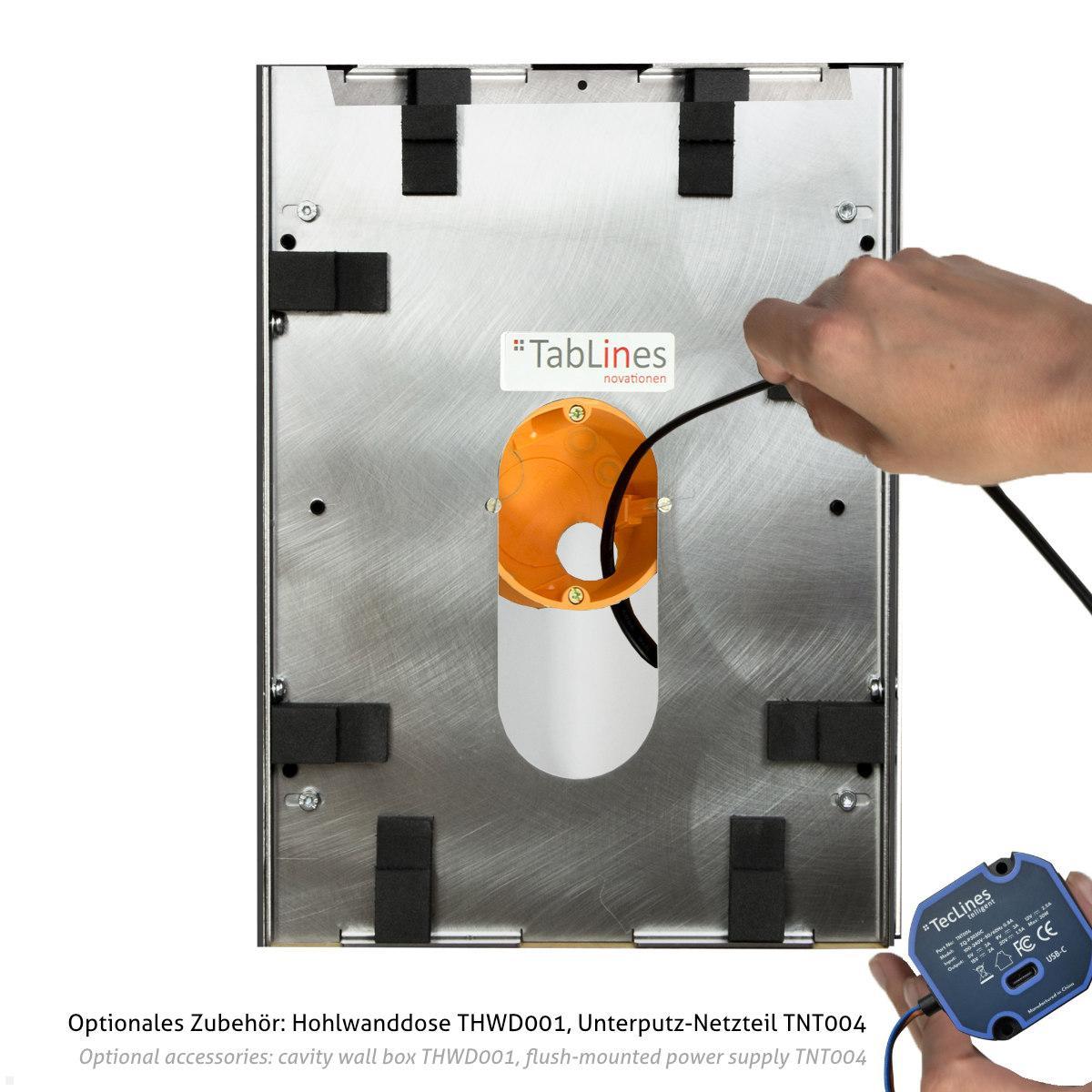 TabLines TWE134 Tablet Wandeinbau für Samsung Galaxy Tab A11 8.7, optionale Stromversorgung