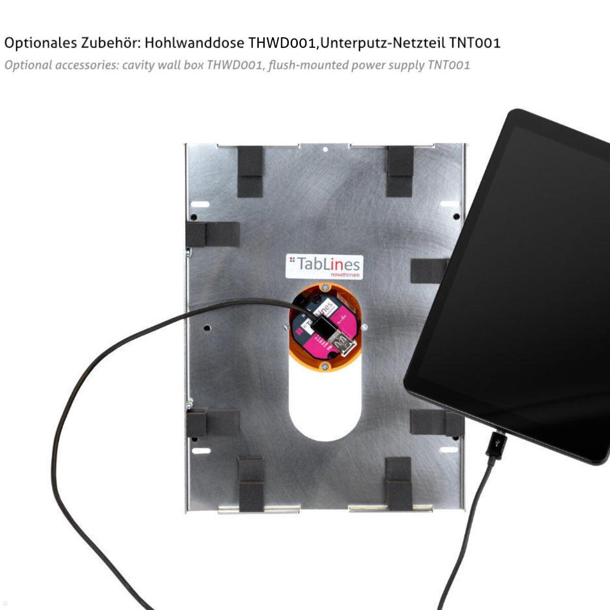 TabLines TWE100S Tablet Wandeinbau für Amazon fire HD 10 (2021), silber, optionales Zubehör TabLines TWE100S Tablet Wandeinbau für Amazon fire HD 10 (2021), silber, optionales Zubehör