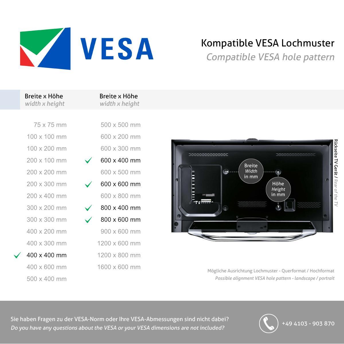 MonLines MBW001B TV Boden-Wandhalterung bis 86 Zoll, schwarz, TV Halterung Boden schwarz