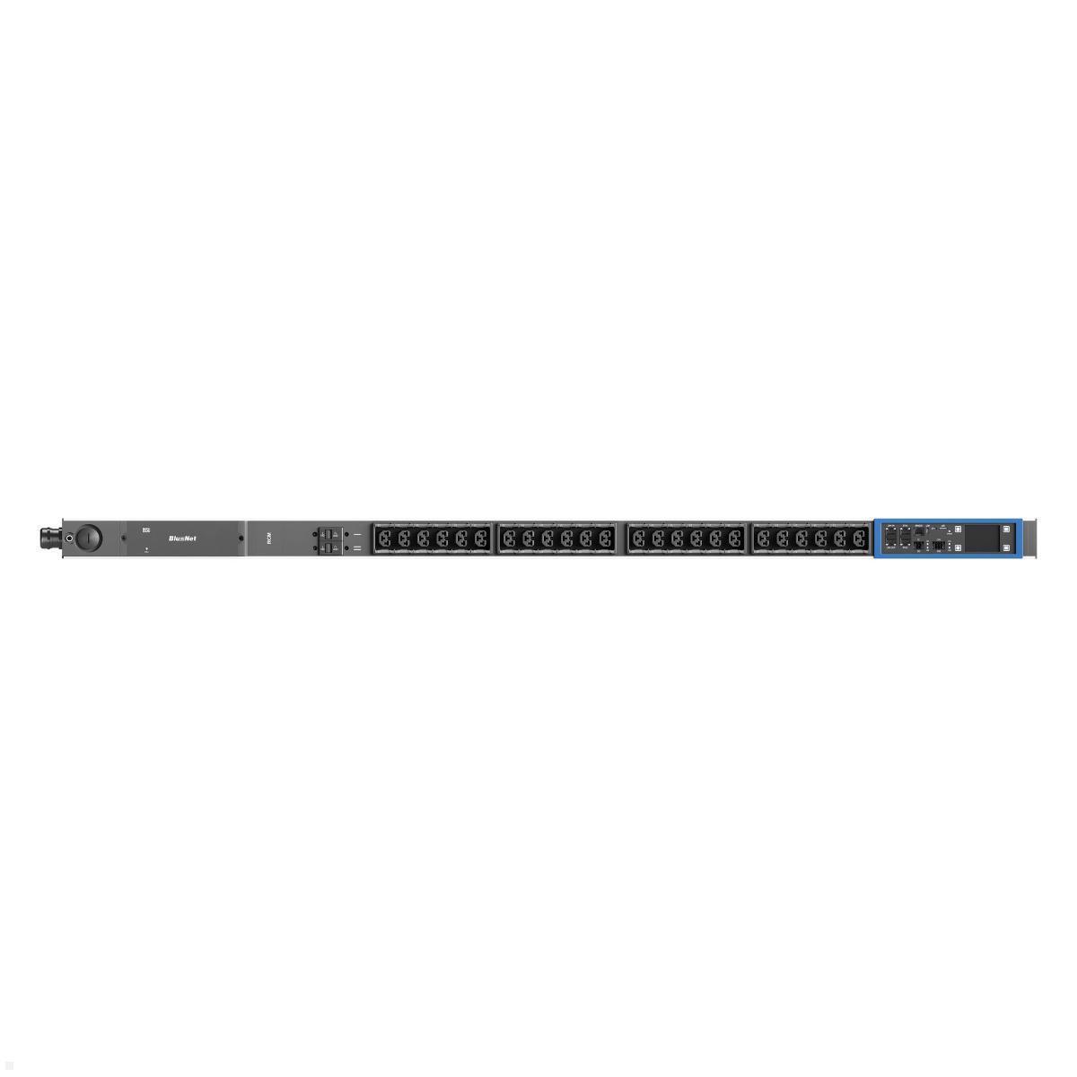 Bachmann BN PRO S Switched RCM - 32A Rack PDU mit 24xCombo 2xMCB, 3,0m CEE 32A/3p (BM0024780), Switched RCM Combo PDU