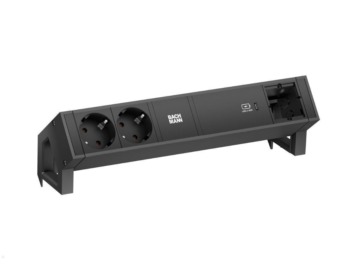 Bachmann DESK 2, 2x Steckdose, USB-C Charger 60W, CM (902.967) schwarz Bachmann DESK 2, 2x Steckdose, USB-C Charger 60W, CM (902.967) schwarz