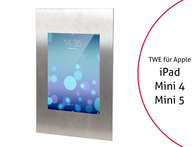 TabLines TWE014E Tablet Wandeinbau für Apple iPad Mini 4 + Mini 5, Edelstahl TabLines TWE014E Tablet Wandeinbau für Apple iPad Mini 4 + Mini 5, Edelstahl
