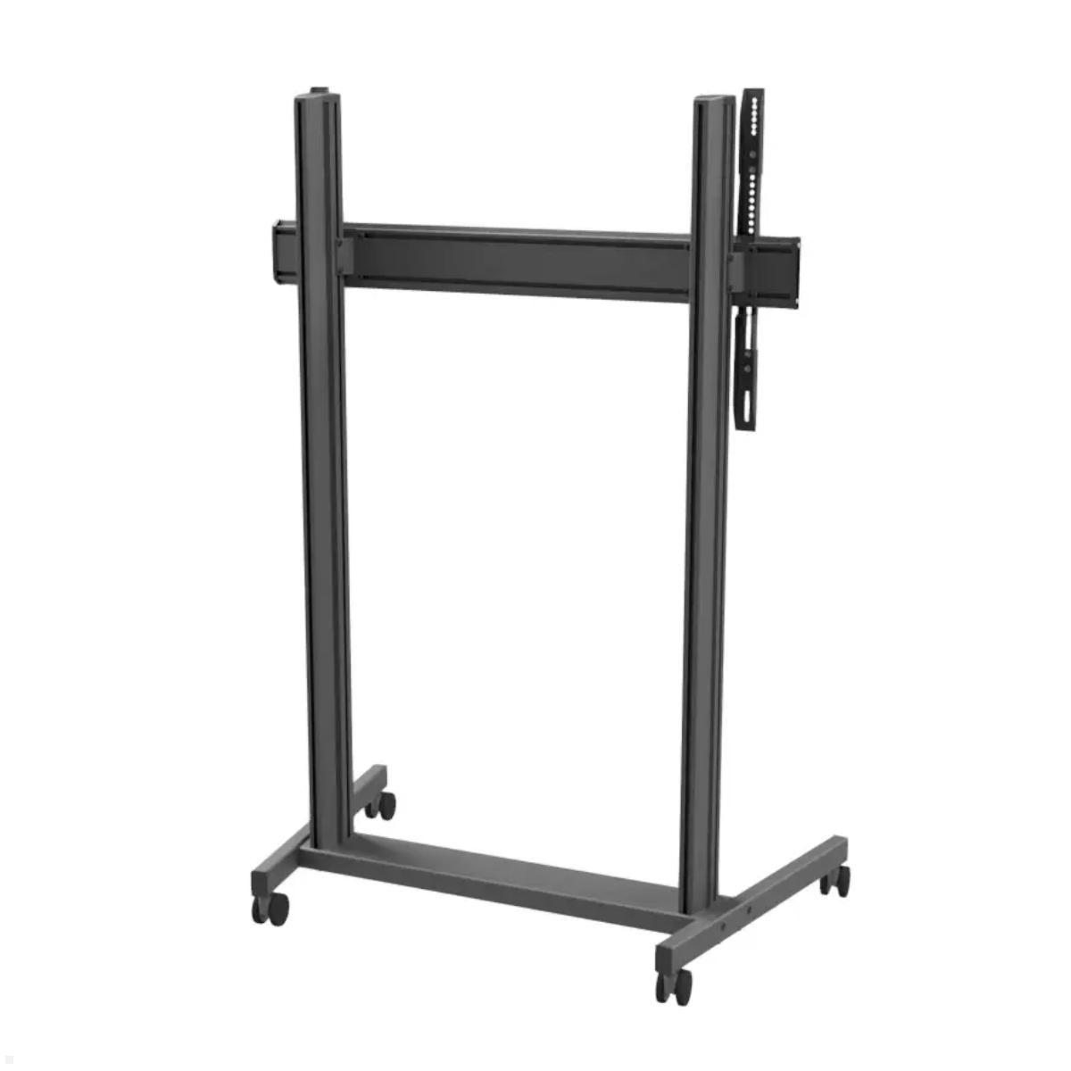 Edbak TRE200 höhenverstellbarer Displaywagen mit Rollen 75 bis 105 Zoll, schwarz, Displaywagen Aluminium