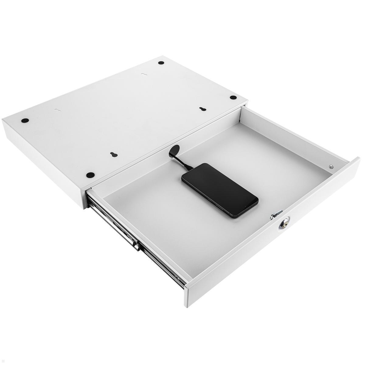 Fellowes Drawer Unterbau Schublade mit USB A/C Keystone, Smartphone Lademöglichkeit ohne Keystone als Kabeldurchlass