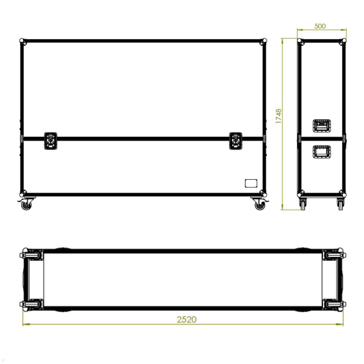 MonLines MTC007B Display Transportcase 93 - 105 Zoll, Maße
