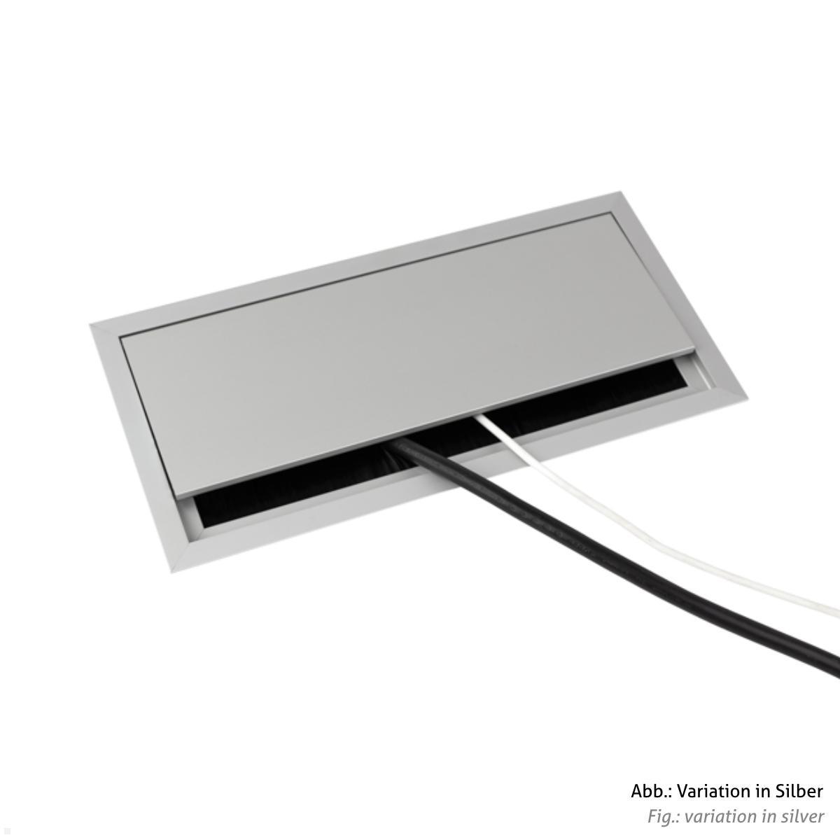 TecLines TKD006B Kabeldurchführung 100x240 mm mit Soft Close, schwarz Anwendungsbeispiel TecLines TKD006B Kabeldurchführung 100x240 mm mit Soft Close, schwarz Anwendungsbeispiel