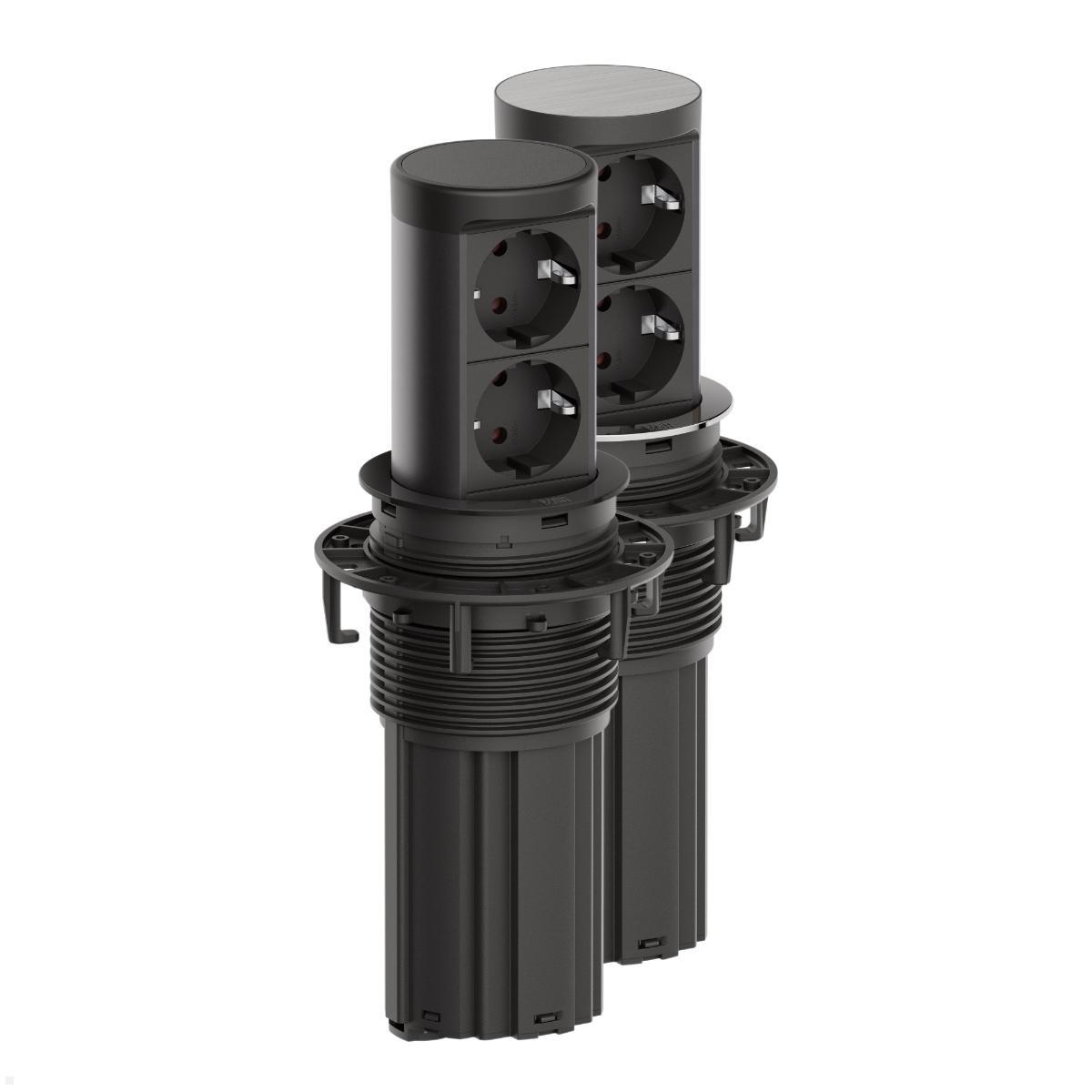 Bachmann ELEVATOR 2 versenkbare Einbausteckdose 2-fach 2x CEE7/3