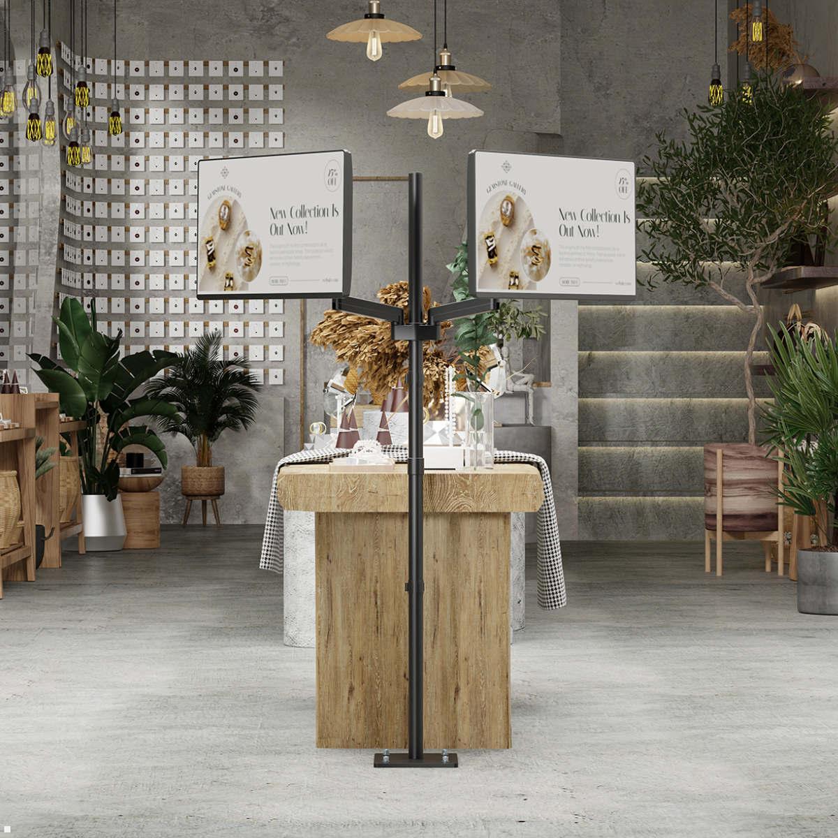 MonLines MBS020B dual Monitor Bodenstandfuß anschraubbar mit Tastaturhalterung im Einzelhandel MonLines MBS020B dual Monitor Bodenstandfuß anschraubbar mit Tastaturhalterung im Einzelhandel