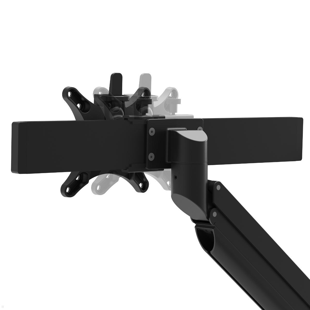 Fellowes Galaxy Dual Monitor Tischhalterung mit C-Klemme und Monitor-Slider, Detailansicht Vesa Aufnahme, Slider