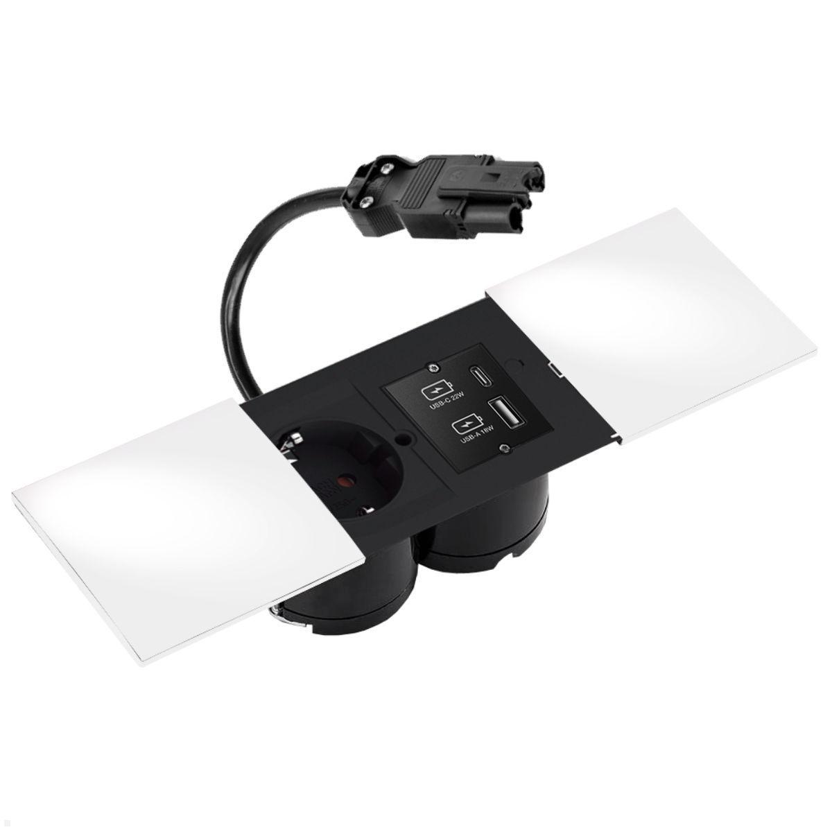 Bachmann DUE Steckdose, USB-Charger A/C, Deckel, weiß (929.227DW) Bachmann DUE Steckdose, USB-Charger A/C, Deckel, weiß (929.227DW)