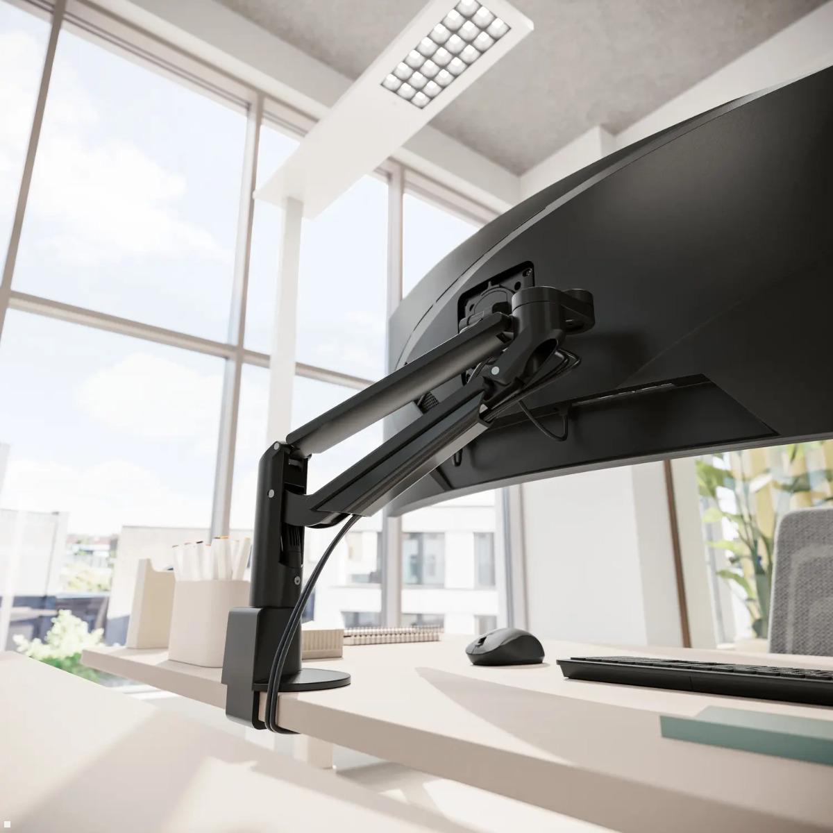 Novus Clu Plus Monitor Tischhalterung bis 50 Zoll (991+3118+000), schwarz, höhenverstellbare Monitorhalterung