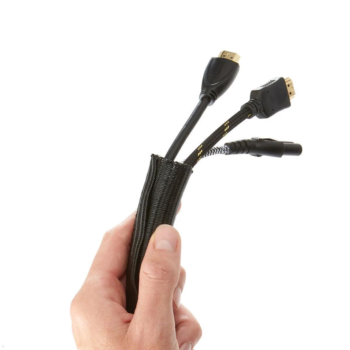 TV Kabelschlauch, Kabelschutzhülle TVA 6202, schwarz, Detail TV Kabelschlauch, Kabelschutzhülle TVA 6202, schwarz, Detail