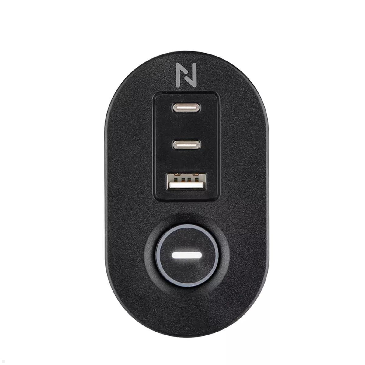 Neomounts VOLT Tischsteckdose DS22-840BL6 mit Klemme, USB-Ladeports
